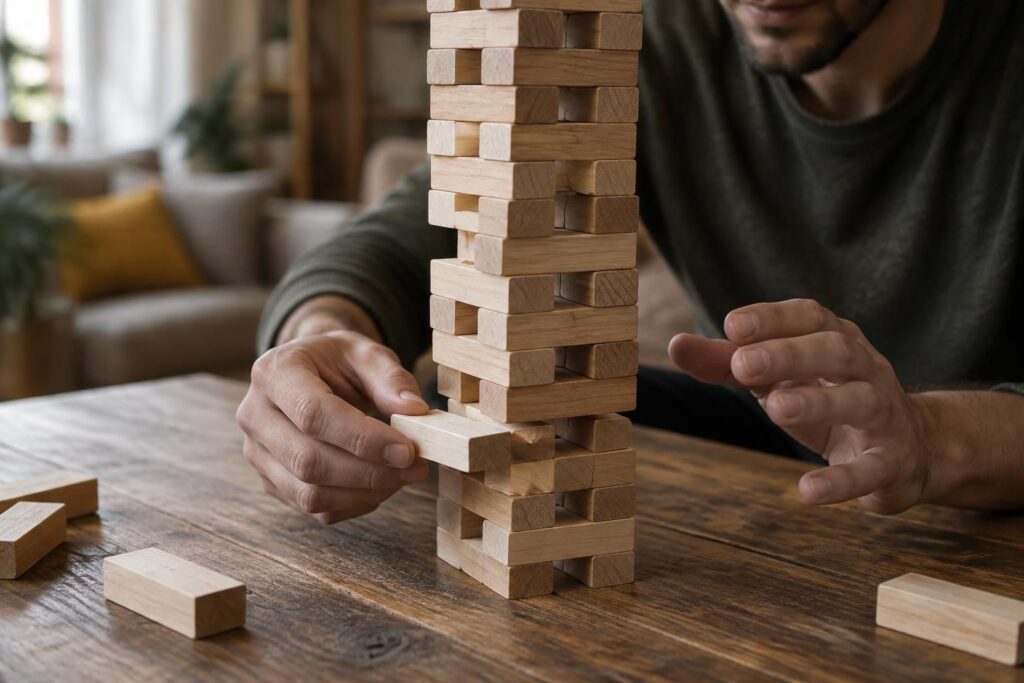 découvrez les règles du jenga et nos astuces pour retirer les blocs avec précision, garder la tour en équilibre et éviter la chute.